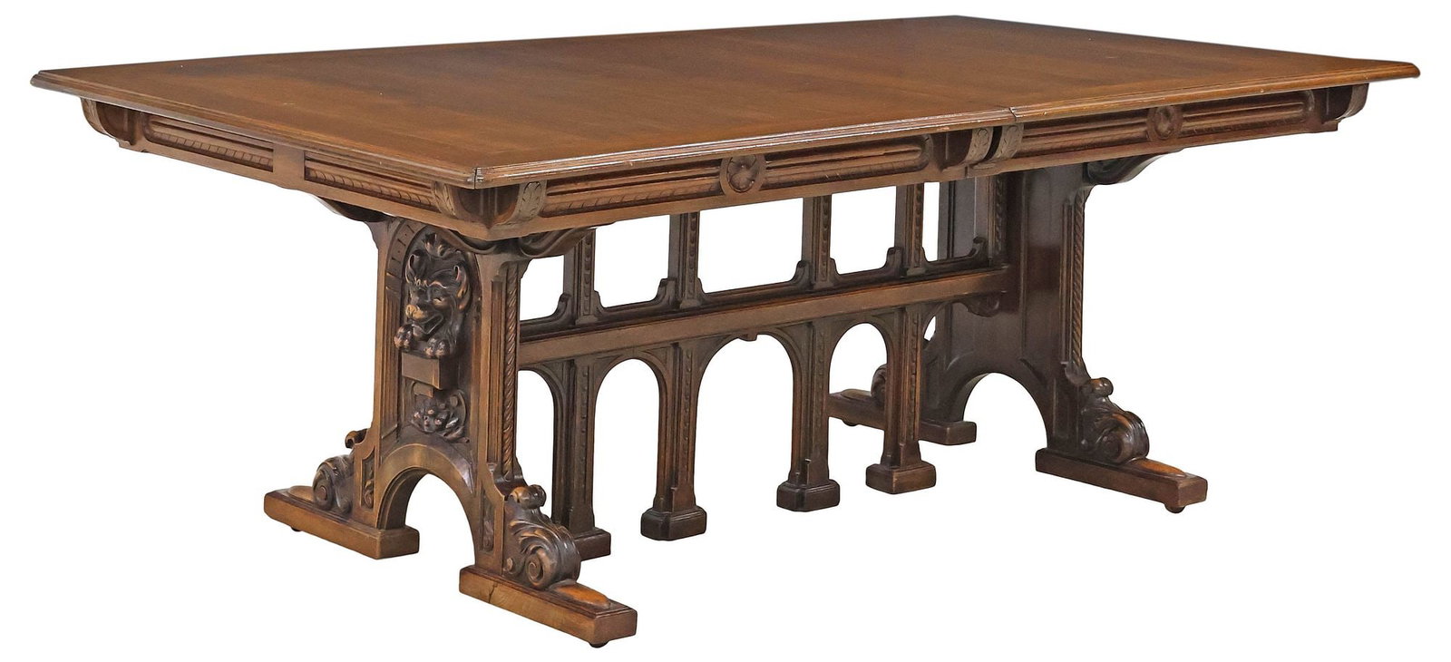 FRENCH RENAISSANCE REVIVAL CARVED WALNUT EXTENSION TABLE (1 of 6)