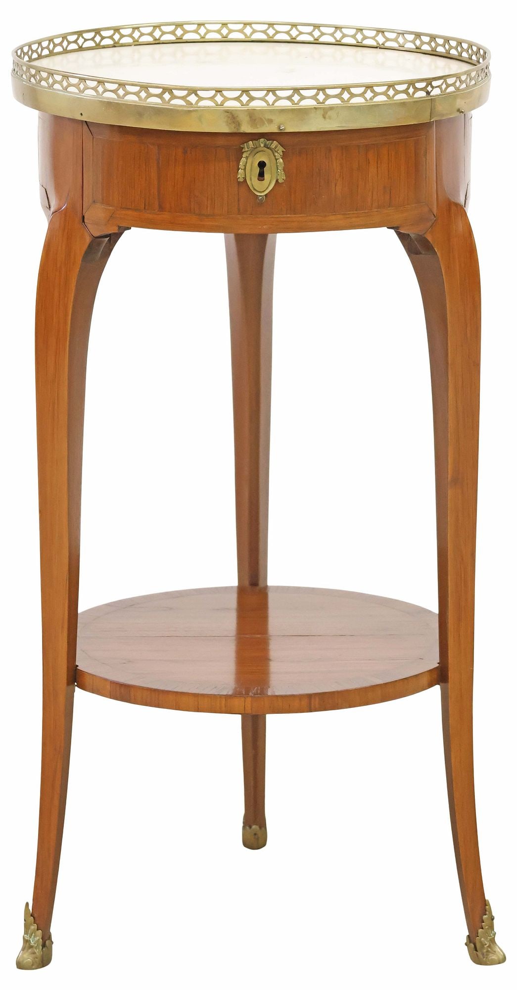 SIGNED JEAN-BAPTISTE TUART (C. 1700-1767) LOUIS XV INLAID TULIPWOOD NIGHTSTAND (1 of 5)