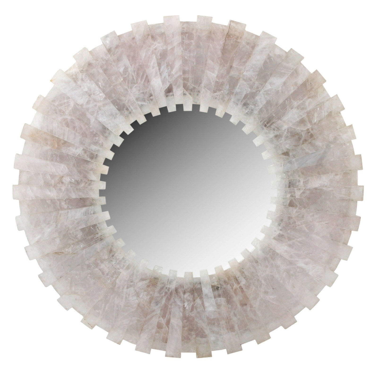 LARGE ROCK CRYSTAL RADIATING SUNBURST MIRROR, 32"DIAM (1 of 4)