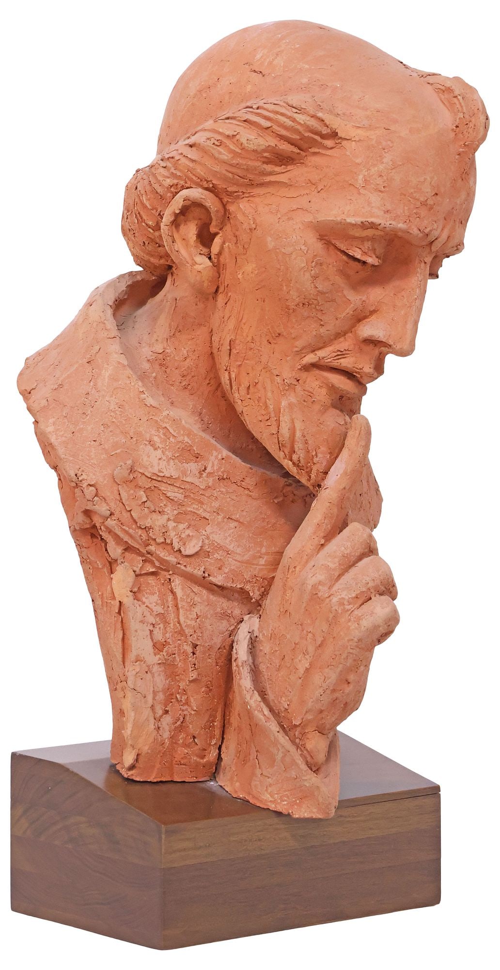 CHARLES UMLAUF (1911-1994) TERRACOTTA SCULPTURE, HEAD OF A SAINT, 22.5"H (1 of 6)
