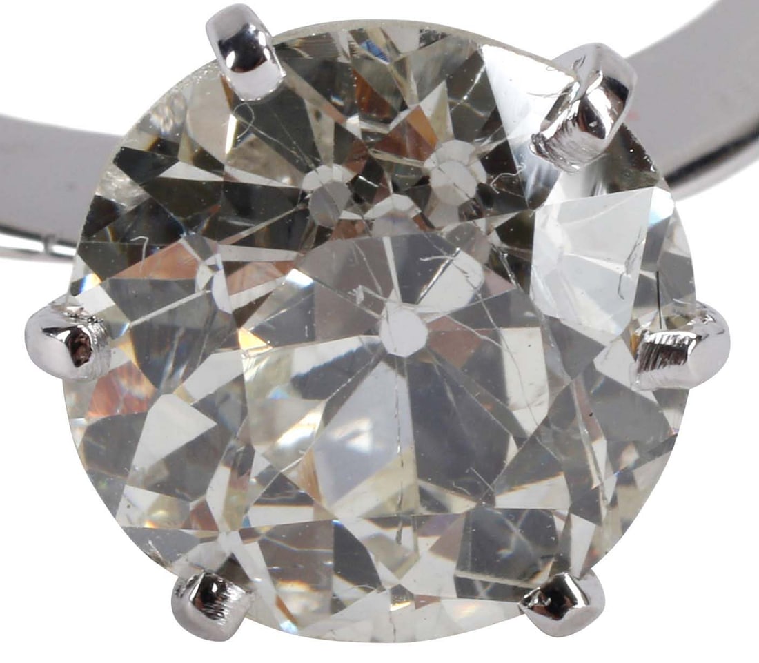 ESTATE 14KT WHITE GOLD & 3.80CT DIAMOND SOLITAIRE RING (1 of 5)