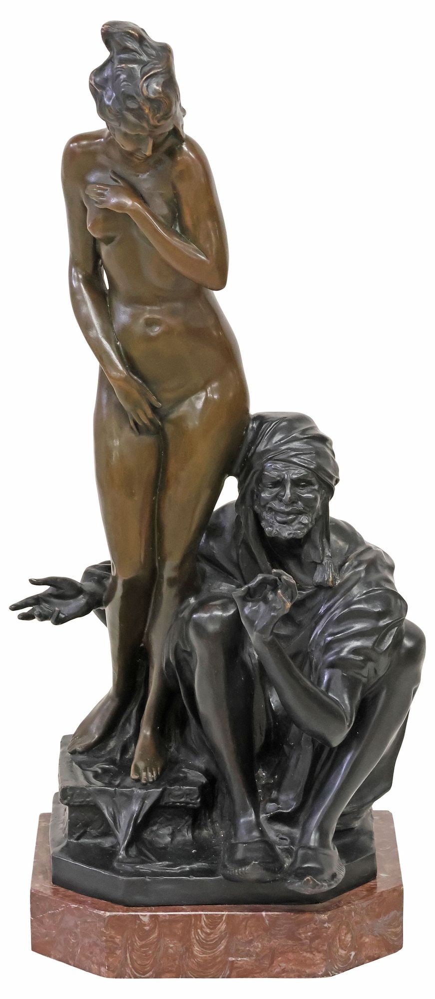 BRUNO ZACH (1891-1945) BRONZE ORIENTALIST SCULPTURE ON MARBLE BASE (1 of 6)