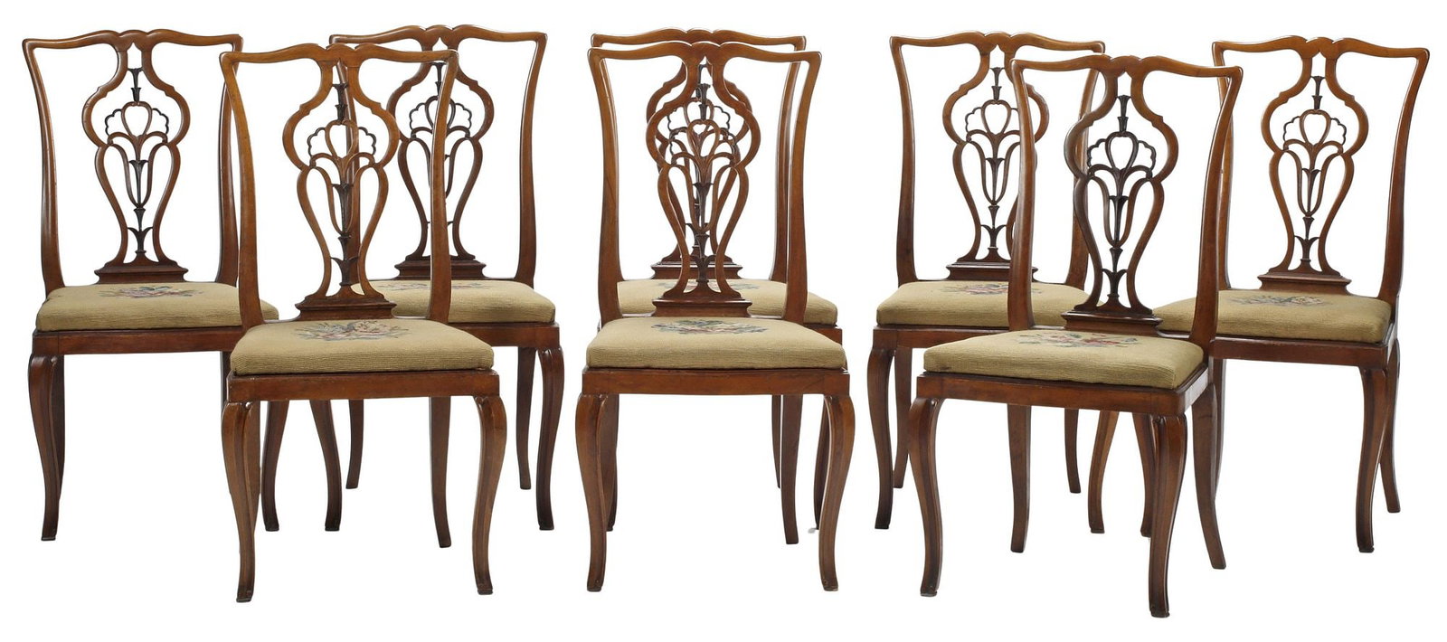 (8) GEORGIAN STYLE NEEDLEPOINT-UPHOLSTERED DINING CHAIRS (1 of 6)