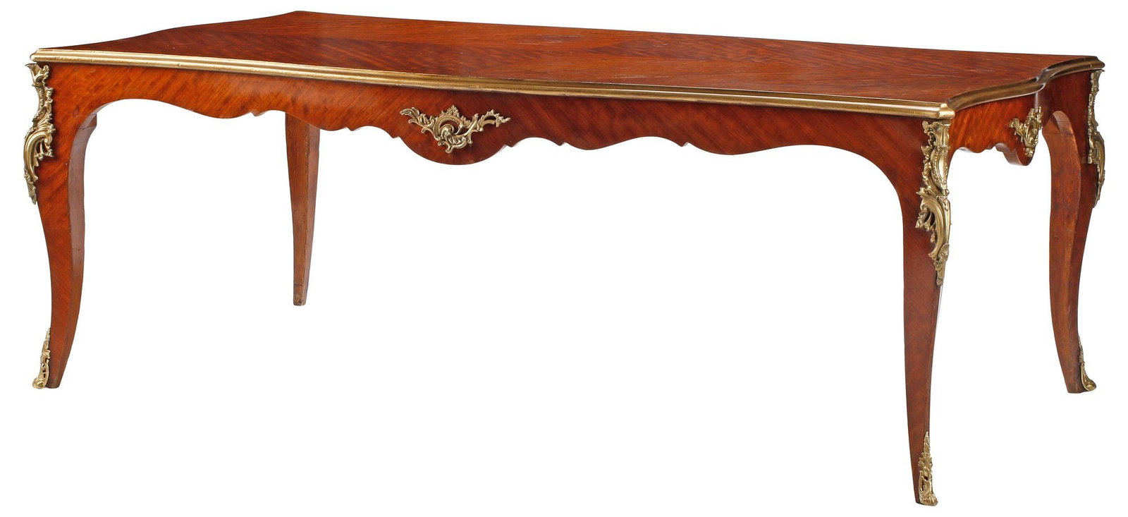 LARGE LOUIS XV STYLE ORMOLU-MOUNTED DINING TABLE, 87"L (1 of 5)