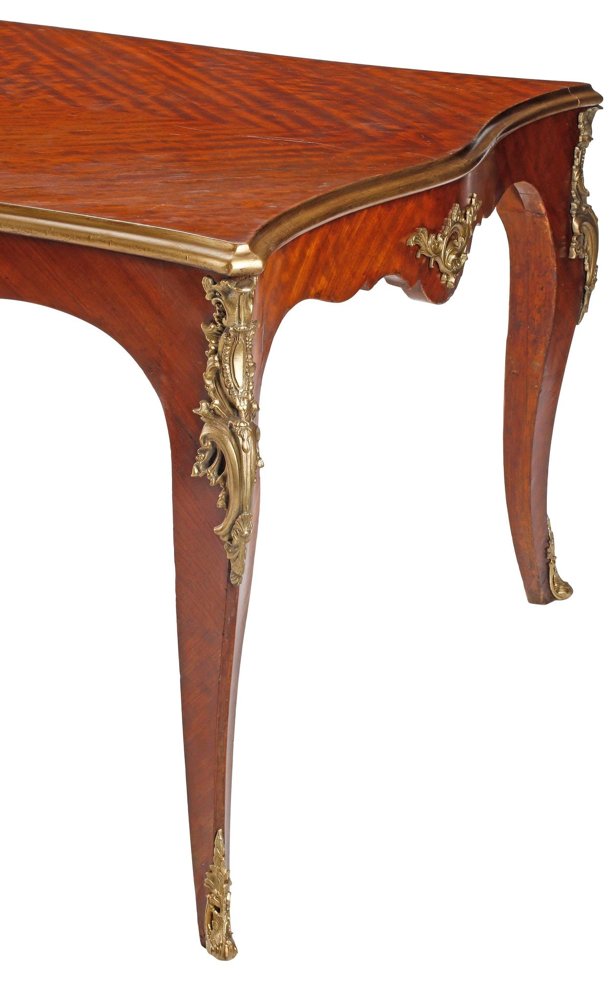 LARGE LOUIS XV STYLE ORMOLU-MOUNTED DINING TABLE, 87"L - 4