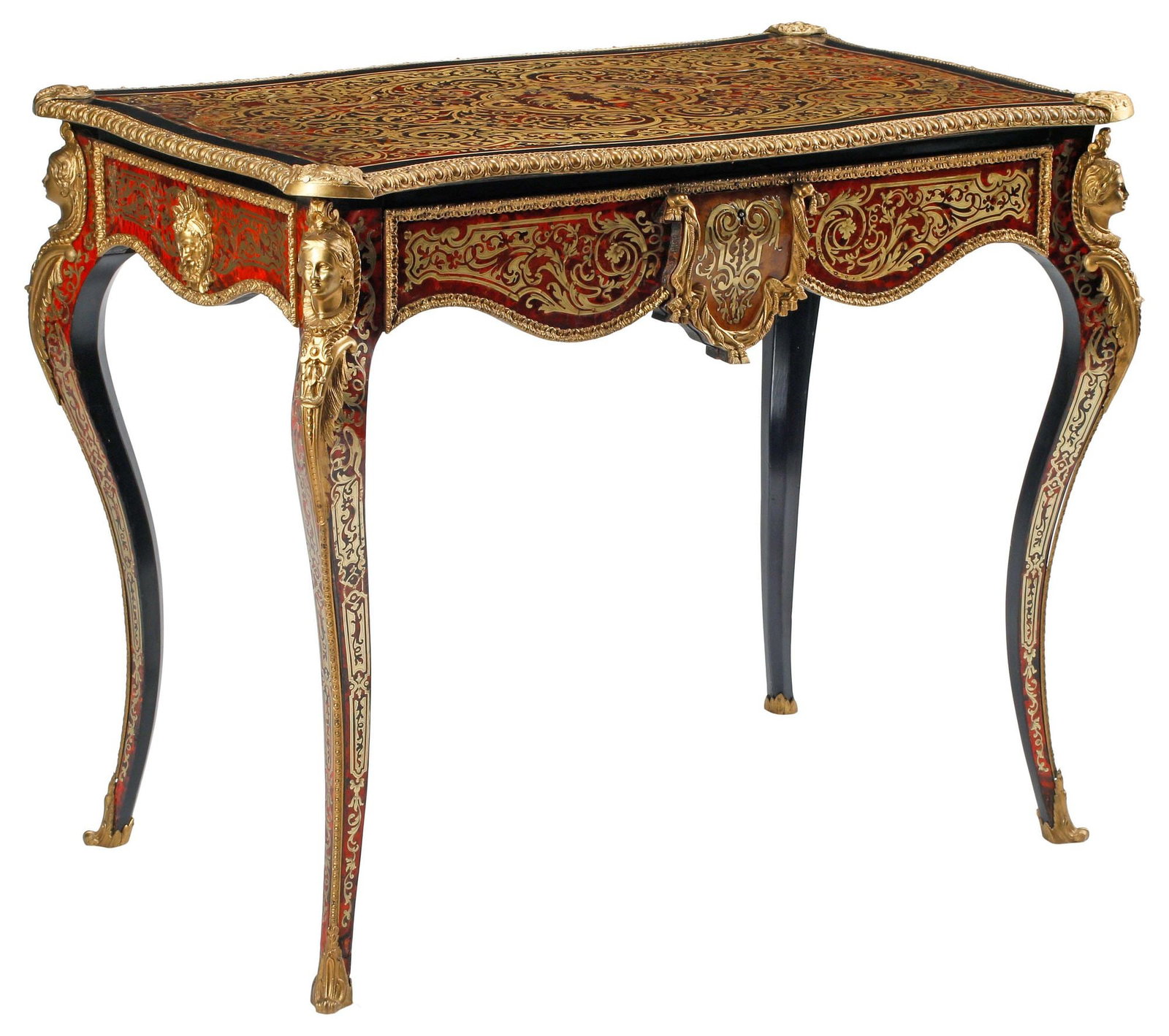 FRENCH NAPOLEON III ORMOLU & BOULLE STYLE INLAID SALON / CENTER TABLE (1 of 7)