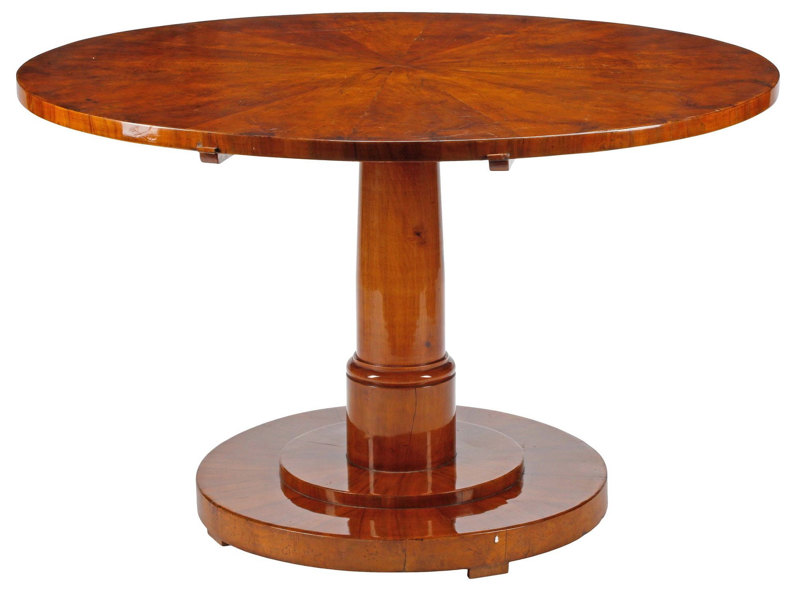 BIEDERMEIER BURLWOOD RADIAL TILT-TOP CENTER TABLE, 48.5"DIAM (1 of 4)