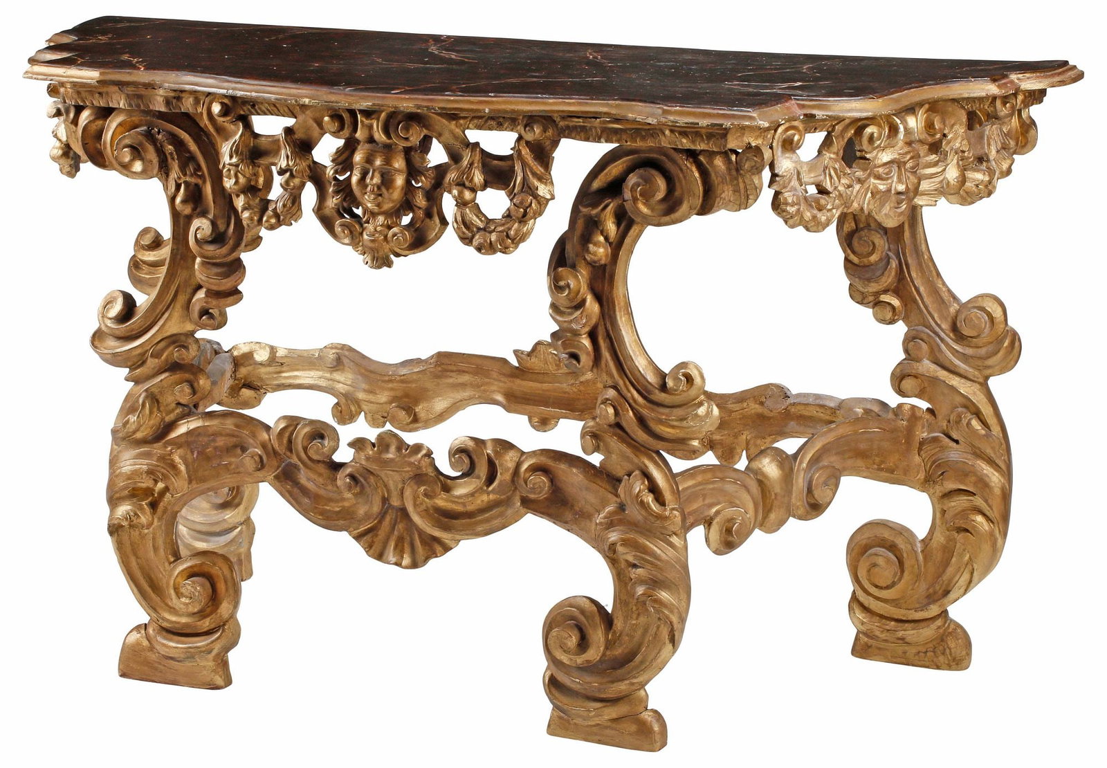 ORNATE ITALIAN BAROQUE PERIOD CARVED GILTWOOD CONSOLE TABLE (1 of 8)