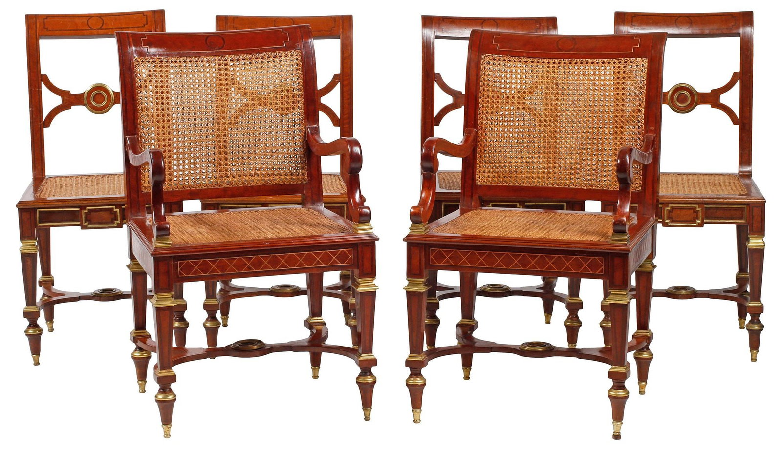 (6) BALTIC STYLE ORMOLU-MOUNTED & CANED DINING CHAIRS (1 of 7)
