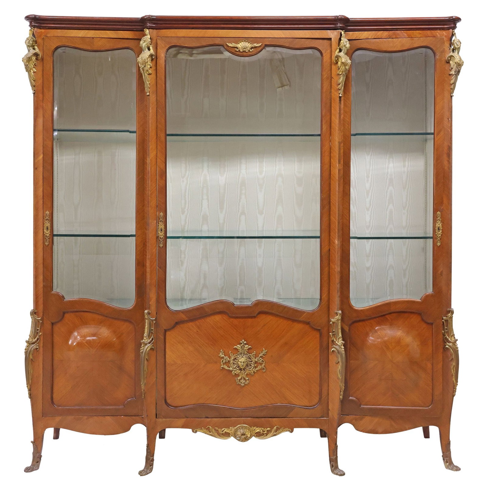 LARGE ROCOCO STYLE ORMOLU-MOUNTED BOMBE DISPLAY CABINET - 2