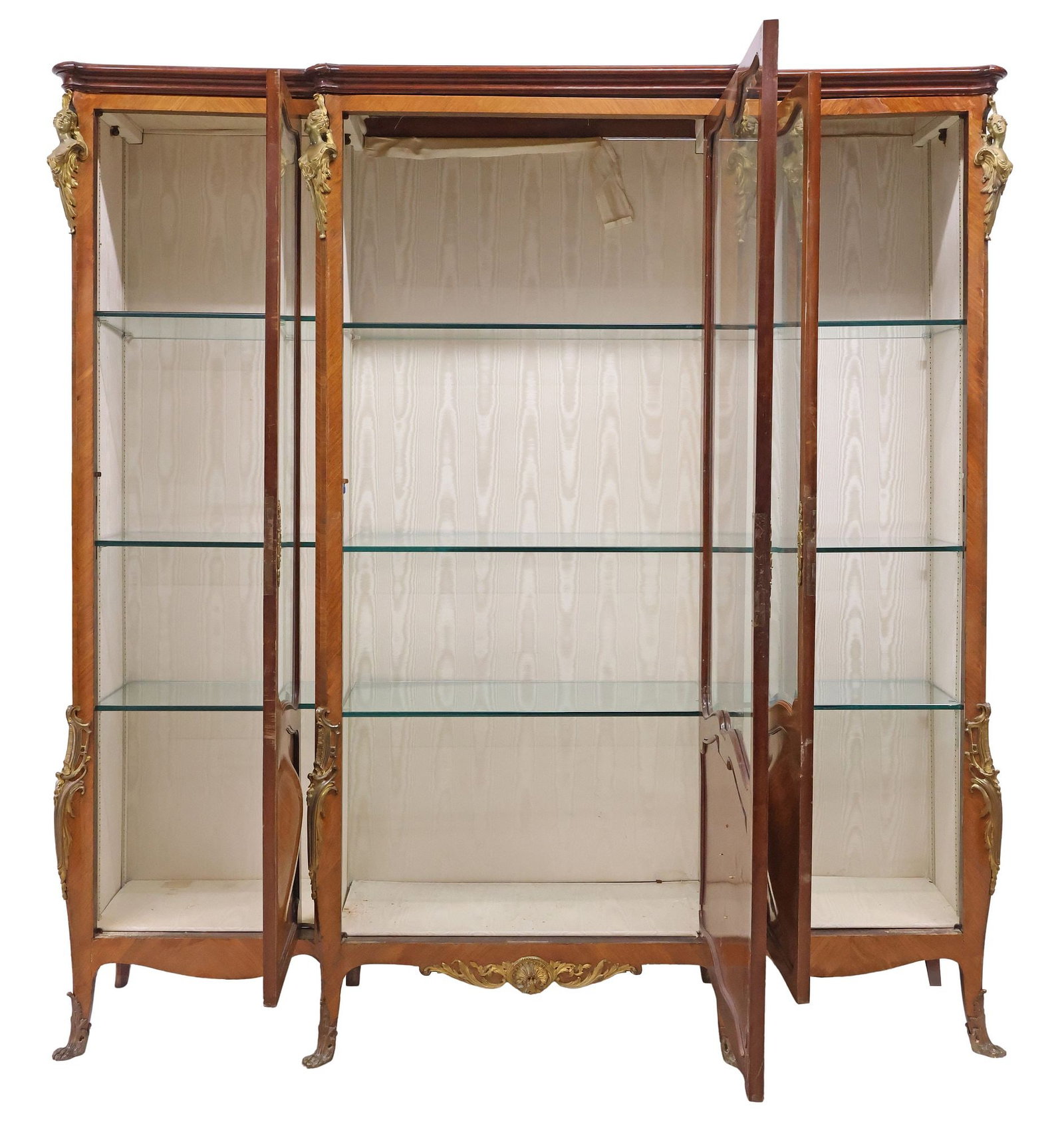 LARGE ROCOCO STYLE ORMOLU-MOUNTED BOMBE DISPLAY CABINET - 3