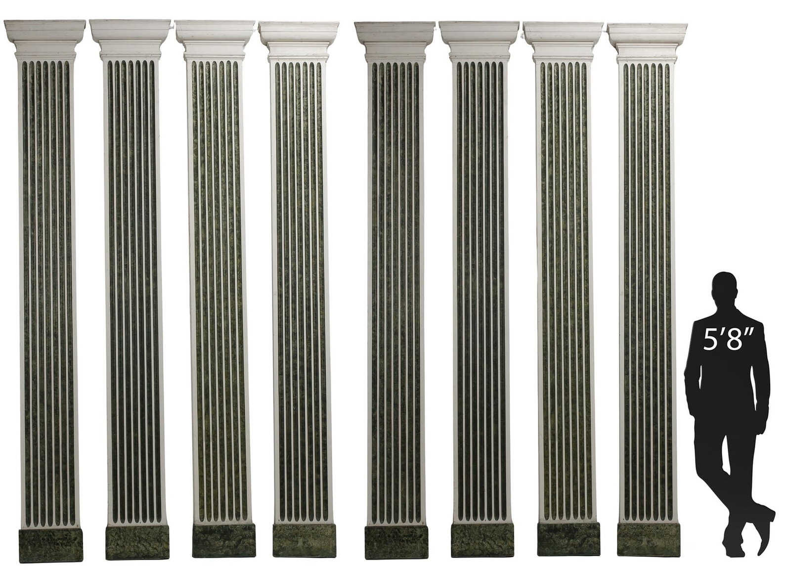 (8) CLASSICAL STYLE ARCHITECTURAL FLUTED PILASTERS / COLUMNS, 120"H (1 of 5)