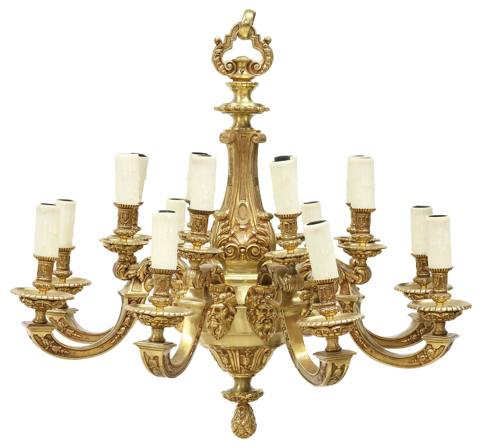 LOUIS XV STYLE FIGURAL ORMOLU 16-LT CHANDELIER (1 of 5)