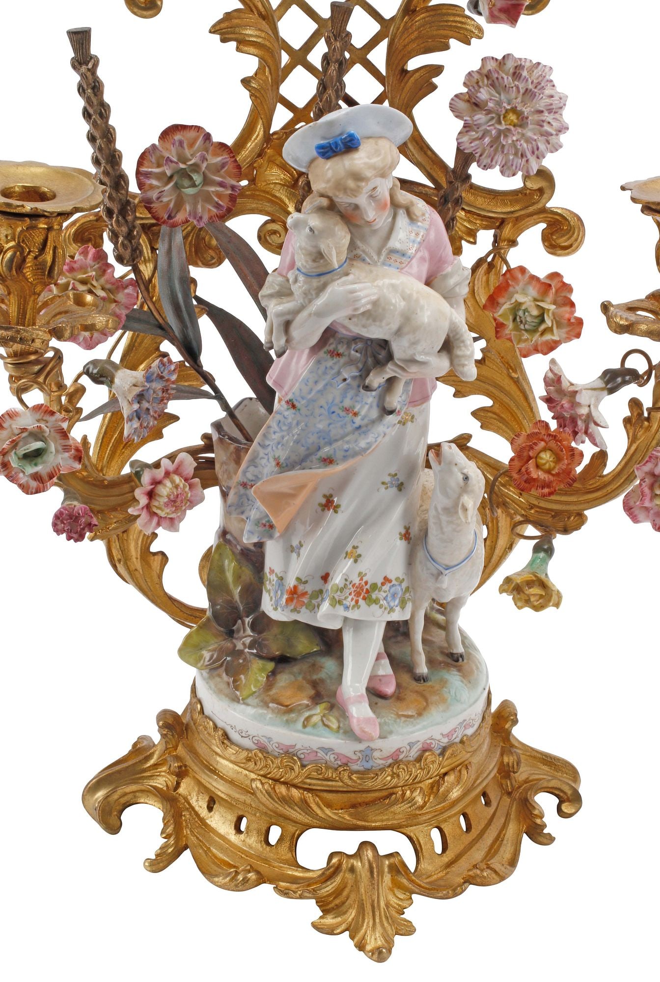 (2) FIGURAL ORMOLU-MOUNTED PORCELAIN 2-LIGHT CANDELABRAS - 3