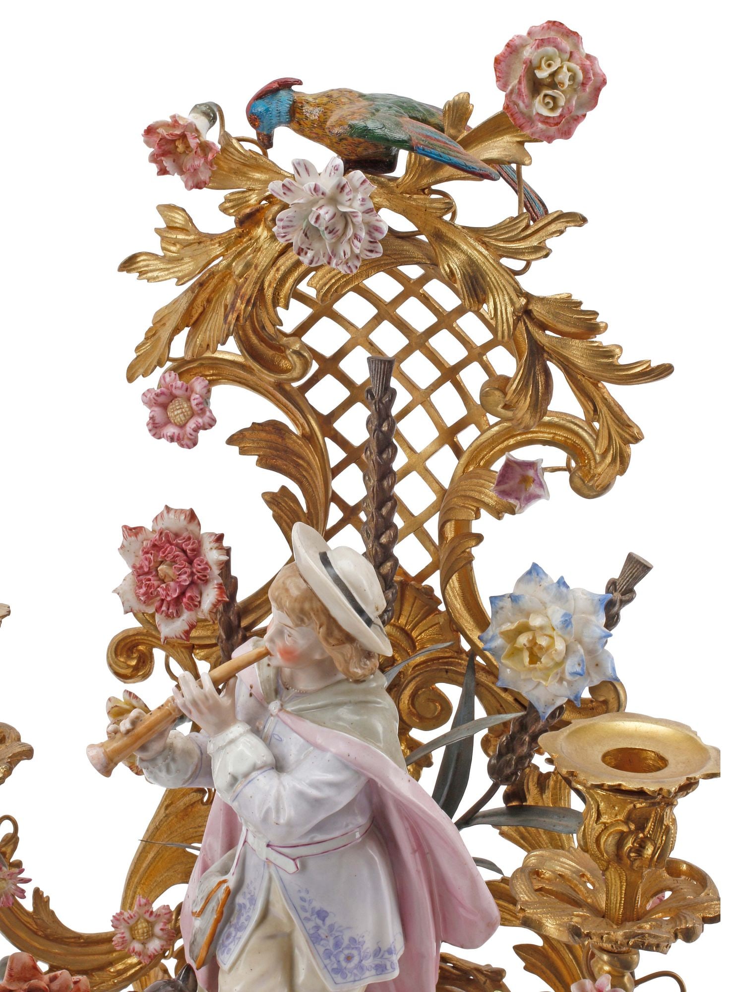 (2) FIGURAL ORMOLU-MOUNTED PORCELAIN 2-LIGHT CANDELABRAS - 5