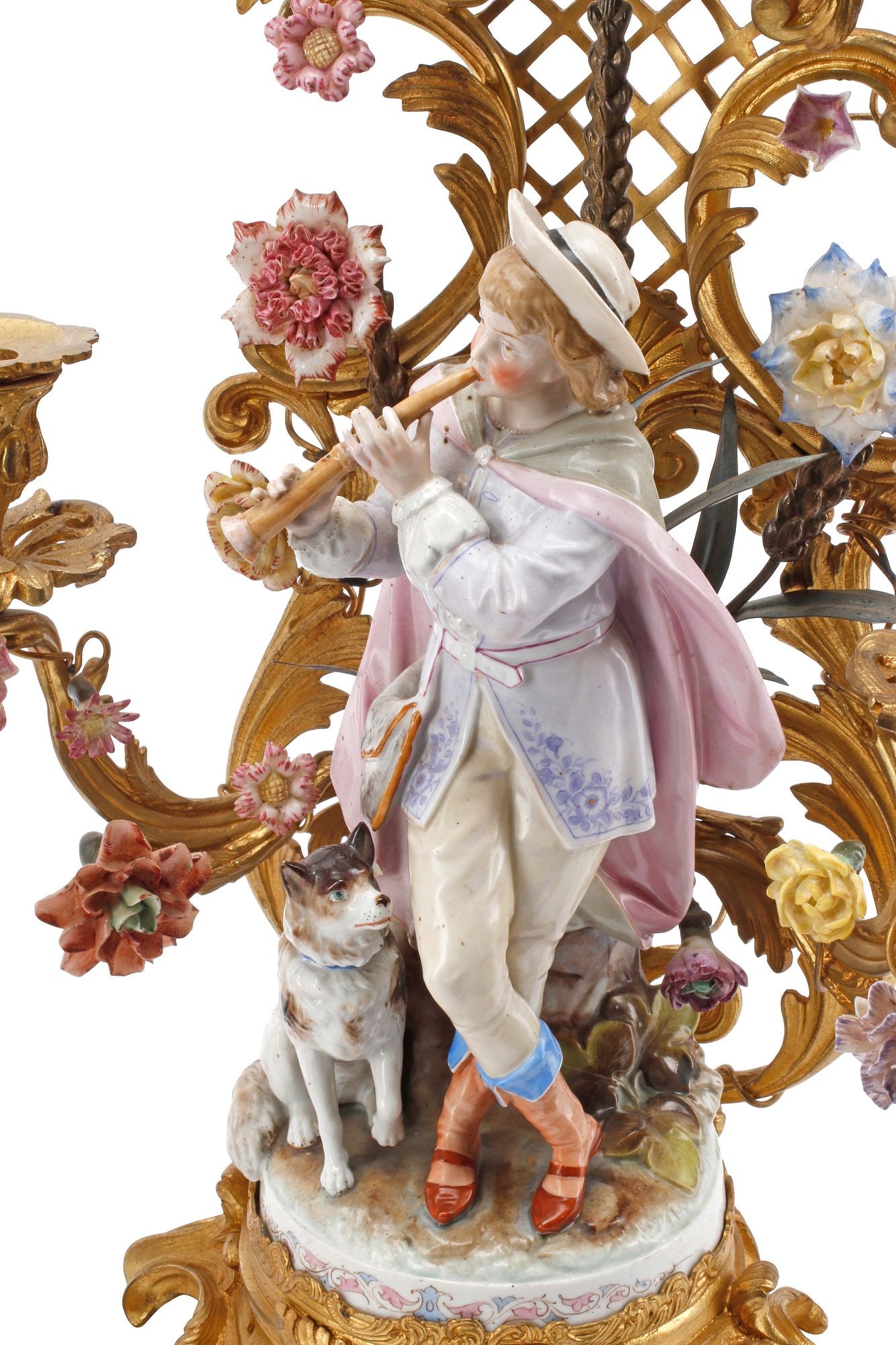 (2) FIGURAL ORMOLU-MOUNTED PORCELAIN 2-LIGHT CANDELABRAS - 6