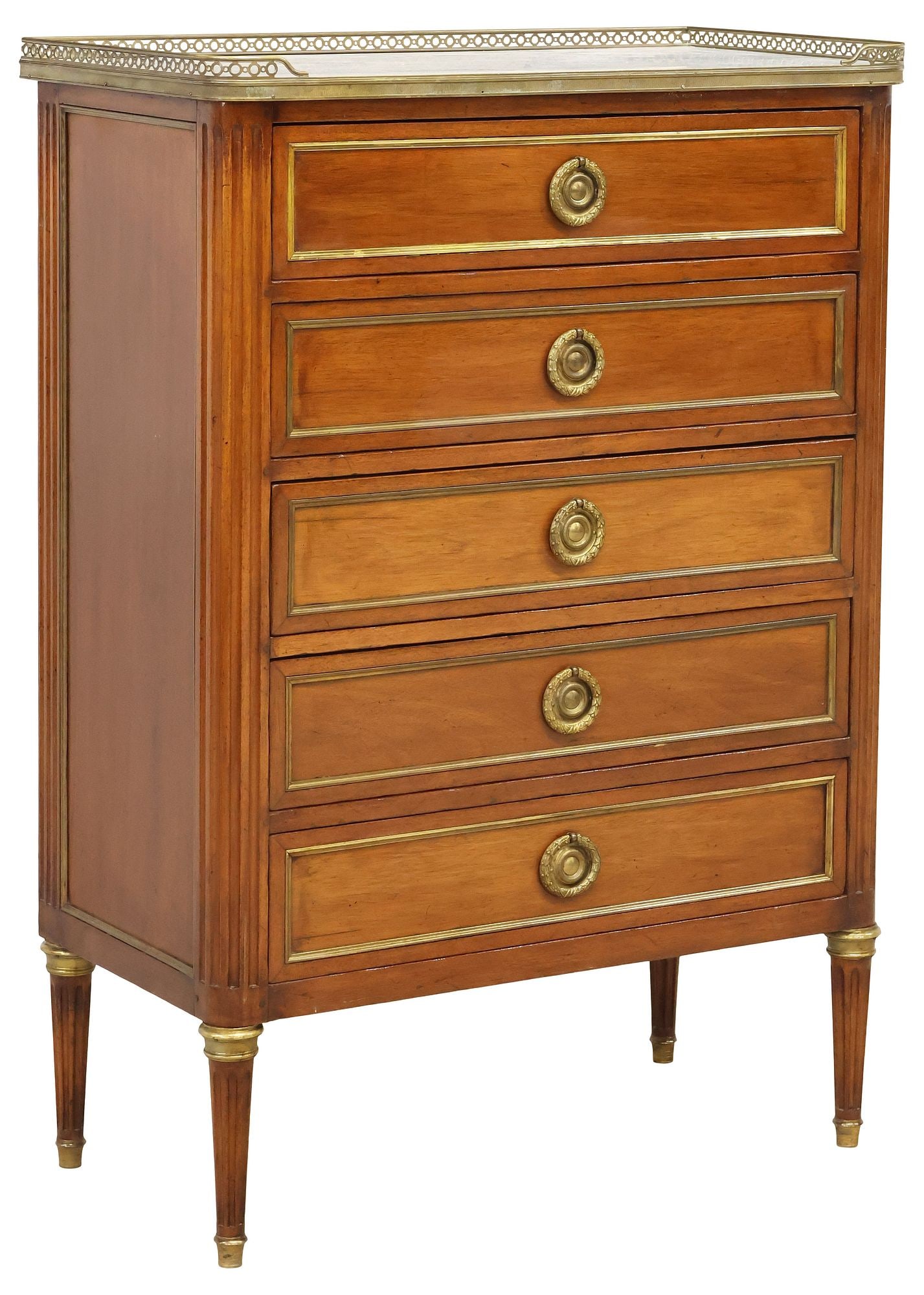 ANDRE MAILFERT (D.1943) LOUIS XVI STYLE MAHOGANY CHEST OF DRAWERS (1 of 6)