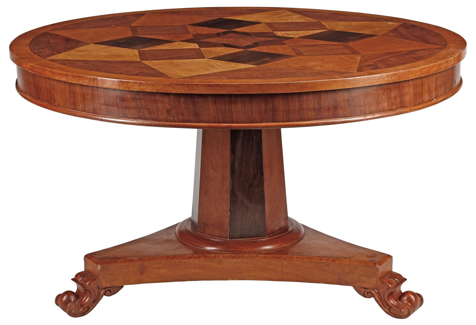 LARGE NEOCLASSICAL STYLE PARQUETRY CENTER TABLE, 52.5"DIAM (1 of 5)