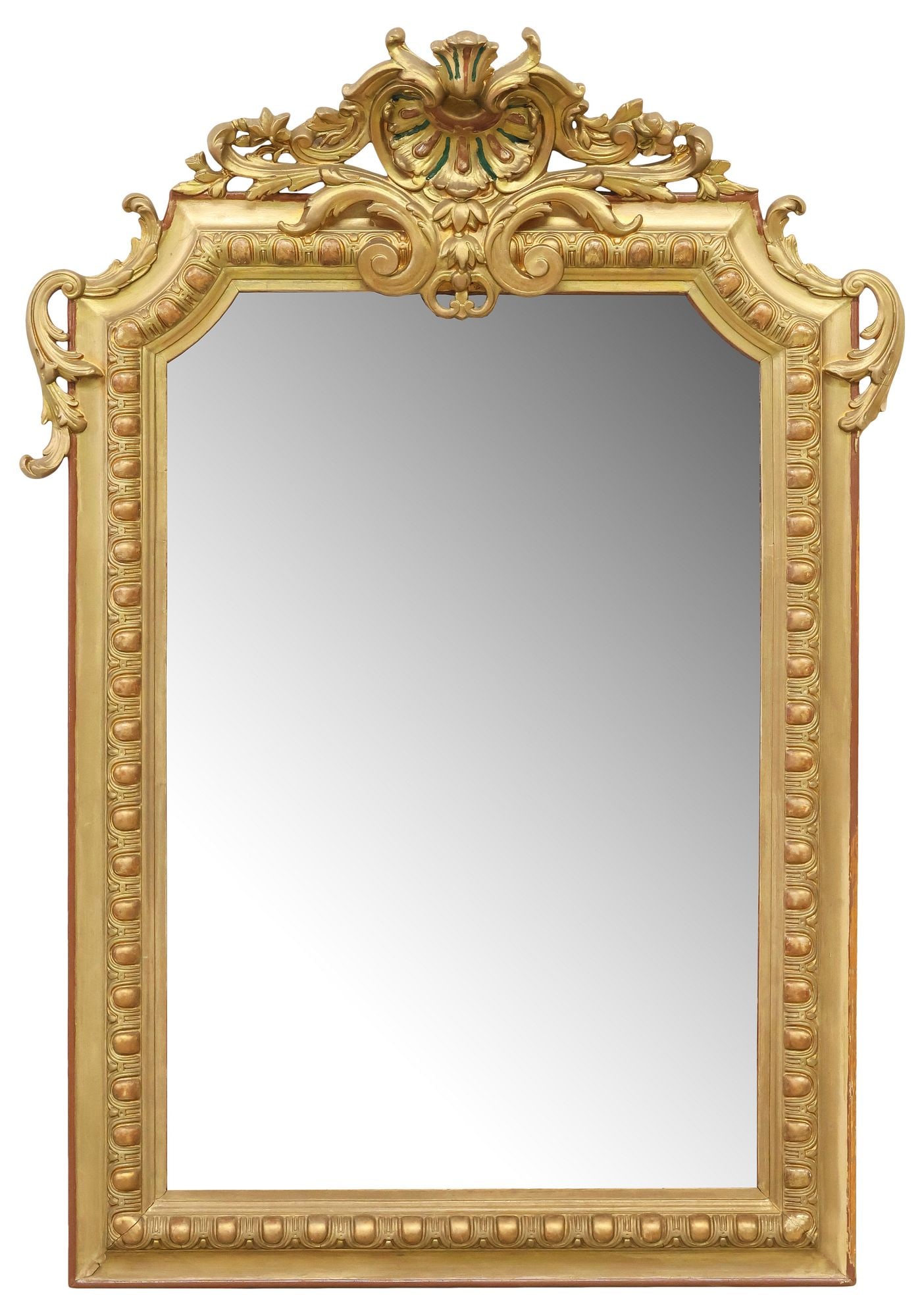 FRENCH LOUIS XVI STYLE GILT-PAINTED WALL MIRROR, 49.5" X 35" (1 of 3)