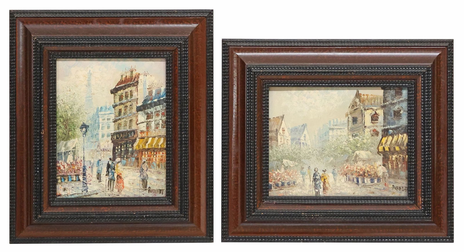 (2) CAROLINE BURNETT (D.1950) PAINTINGS, IMPRESSIONIST PARISIAN STREET SCENES (1 of 6)
