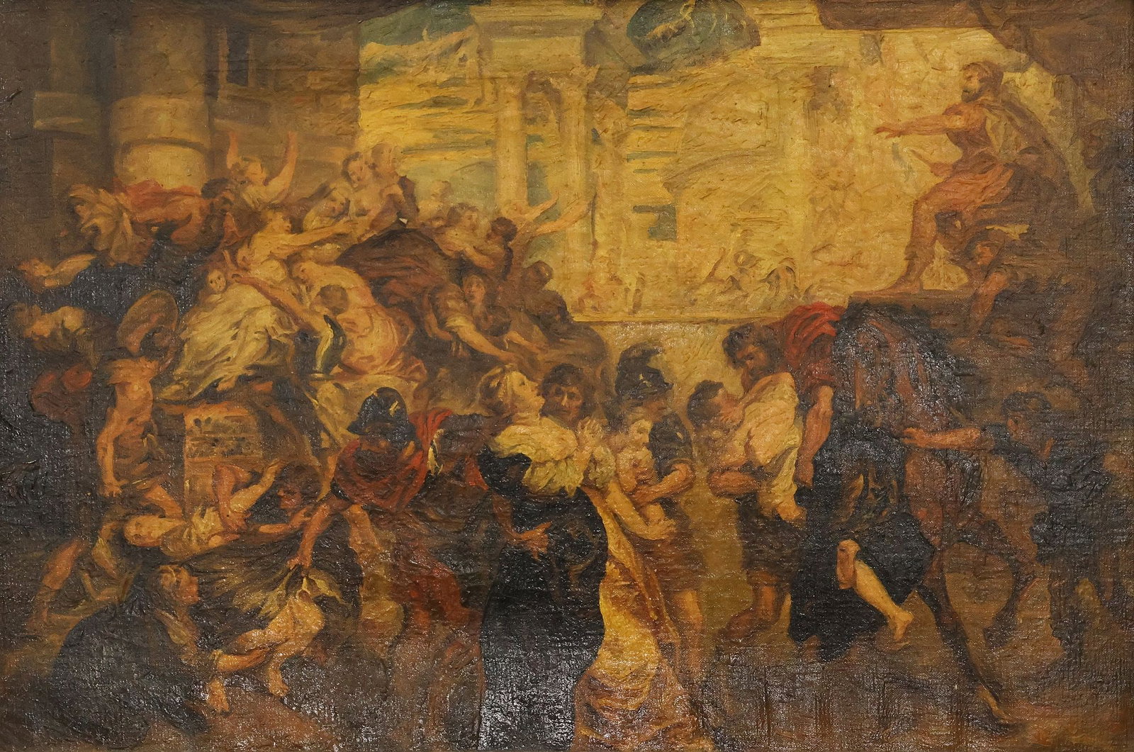AFTER PETER PAUL RUBENS (1577-1640) PAINTING, ABDUCTION OF THE SABINE WOMEN (1 of 3)