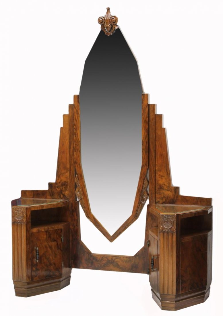 ITALIAN ART DECO MIRRORED VANITY