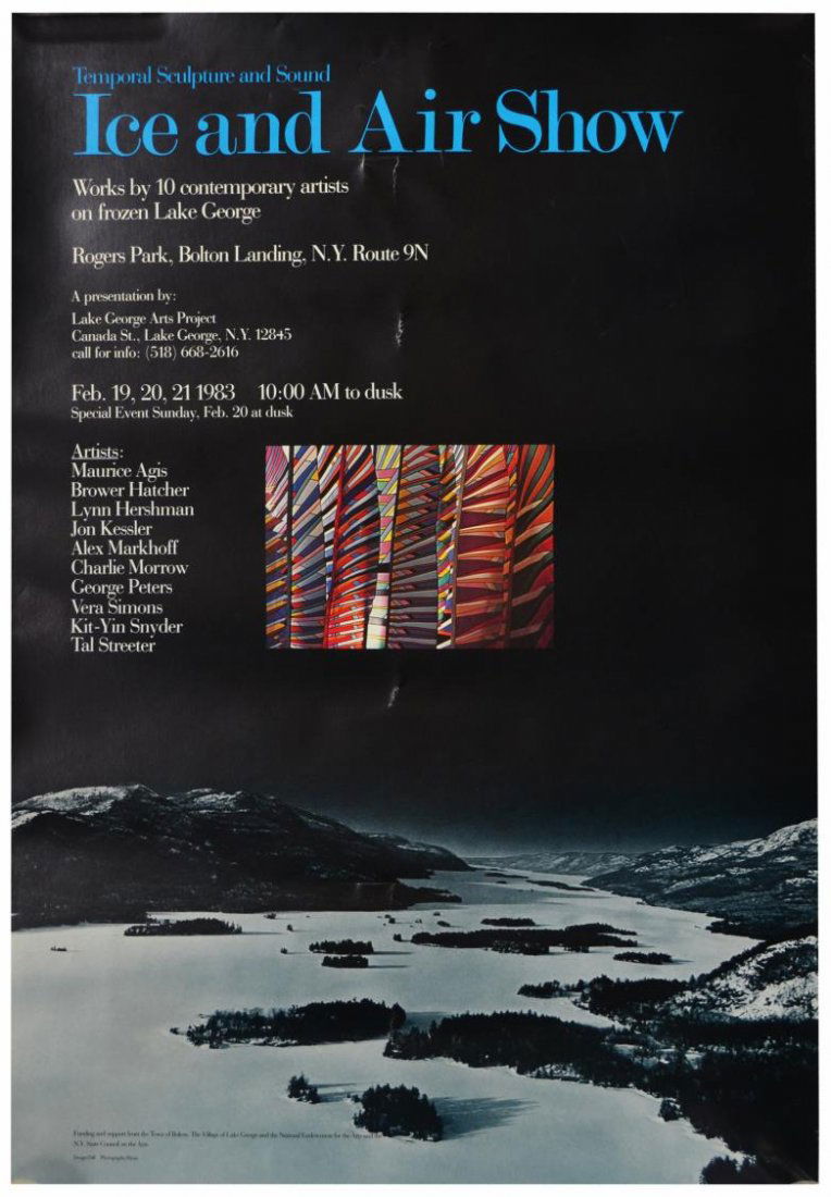 (4) VERA SIMONS ICE AND AIR SHOW POSTERS, 1980'S: (lot of 4) Group of posters, "Ice and Air Show", works by ten contemporary artists including Vera Simons (Vera Habrecht Simons, Germany/American, 1920-2012), Jon Kessler (American, b. 1957), Tal Stree