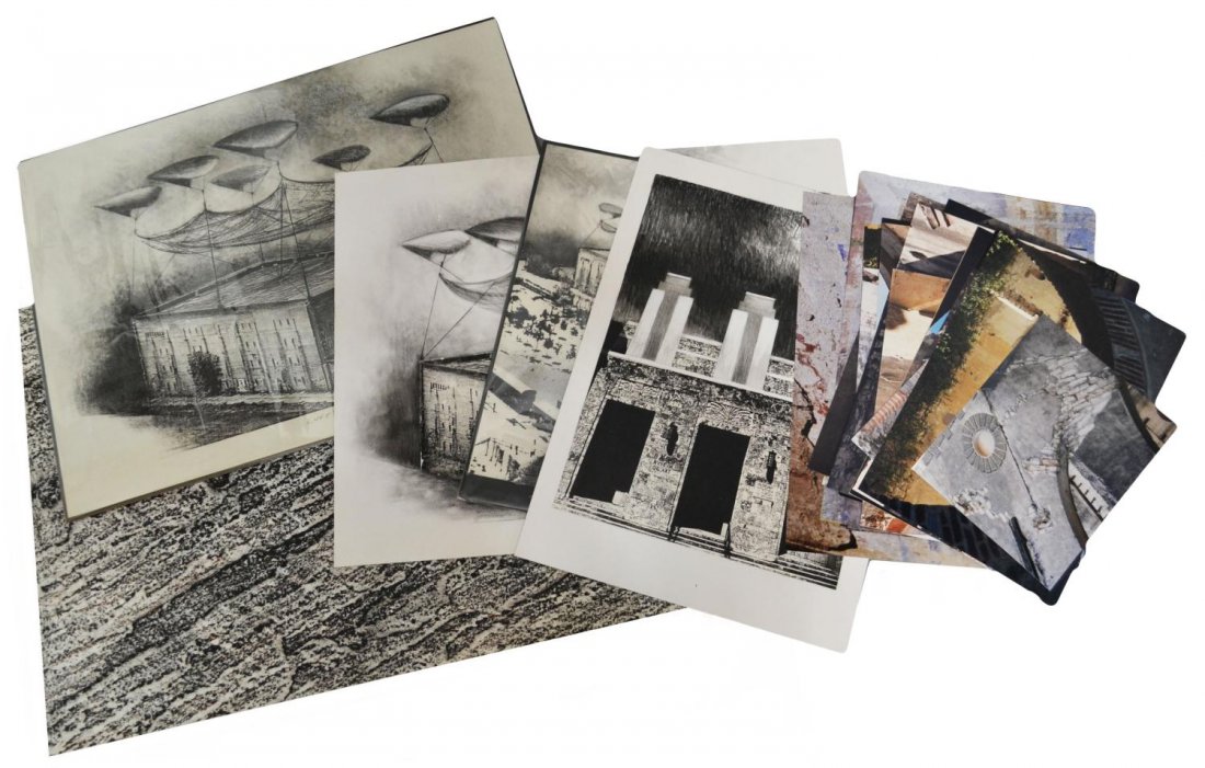 ARTWORK, PHOTOS, PRINTS & DRAWINGS, VERA SIMONS: (lot) Collection of artwork, by Vera Simons (Vera Habrecht Simons, German/ American, 1920-2012), including figural and architectural color photographs, drawings and prints, etc., some titled, signed a