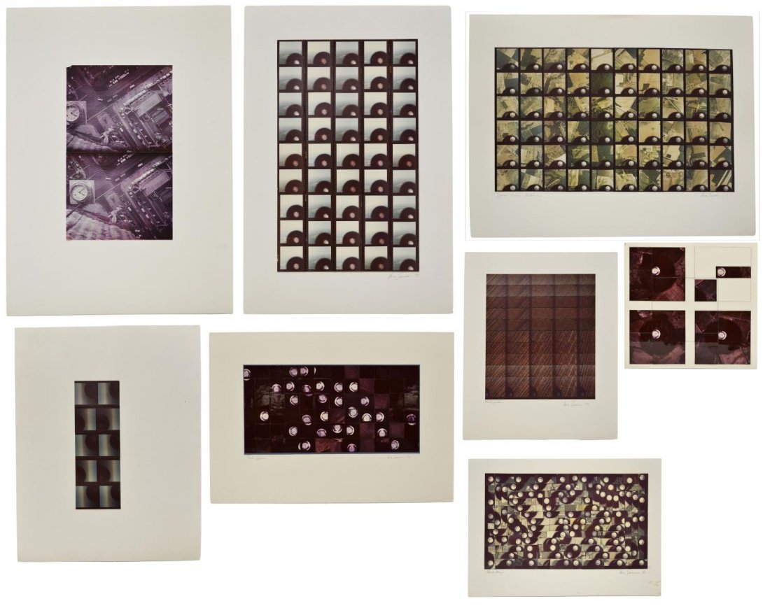 (8) PHOTO COLLAGES, TIME LAPSE SERIES, VERA SIMONS: (lot of 8) Collection of photographic collages from the Time Lapse Series, by Vera Simons (Vera Habrecht Simons, German/ American, 1920-2012), including: "Feeder Pattern", "Clock Maze", "Square Time,