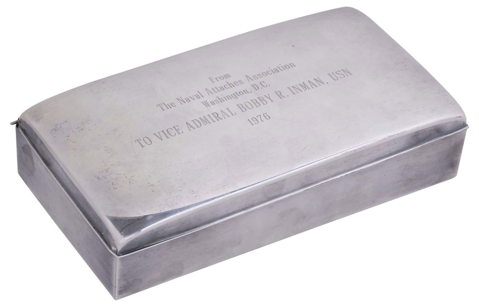 AMERICAN POOLE STERLING SILVER PRESENTATION BOX, NAVAL ATTACHES ASSOCIATION (1 of 6)