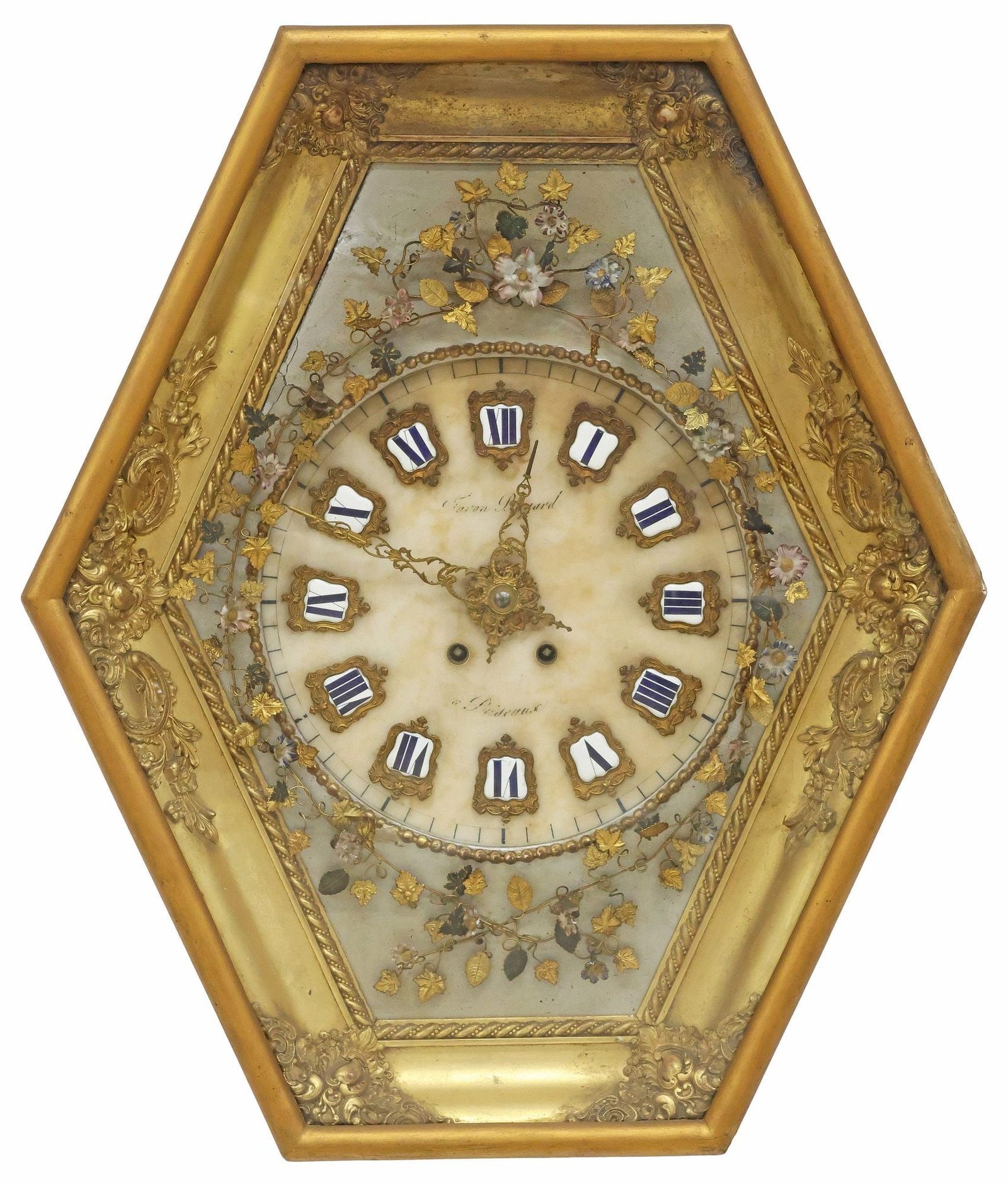 FRENCH NAPOLEON III PERIOD STRIKING WALL CLOCK (1 of 6)