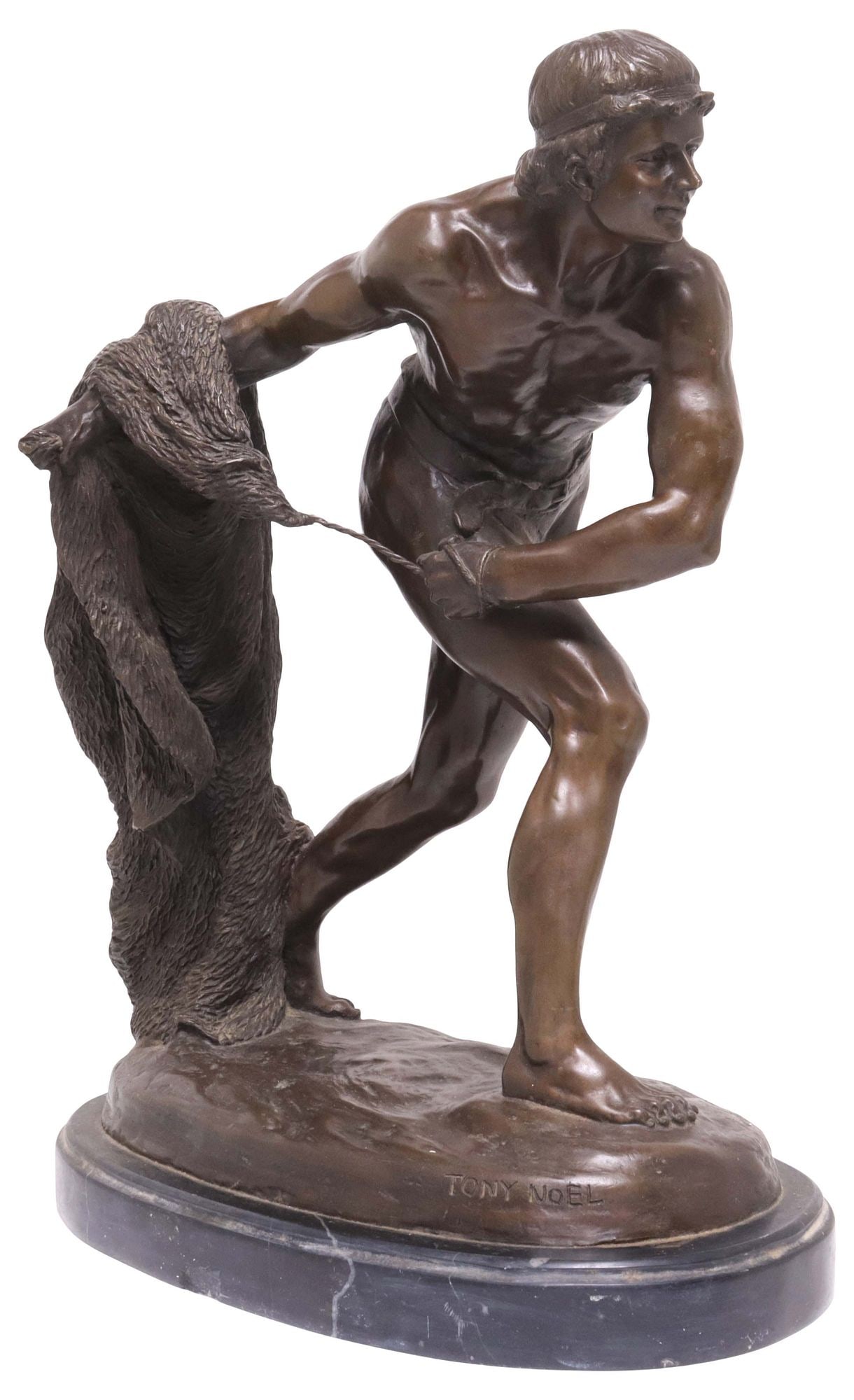 AFTER EDME-ANTHONY-PAUL NOEL (FRENCH, D.1909) BRONZE, GLADIATOR WITH NET (1 of 8)