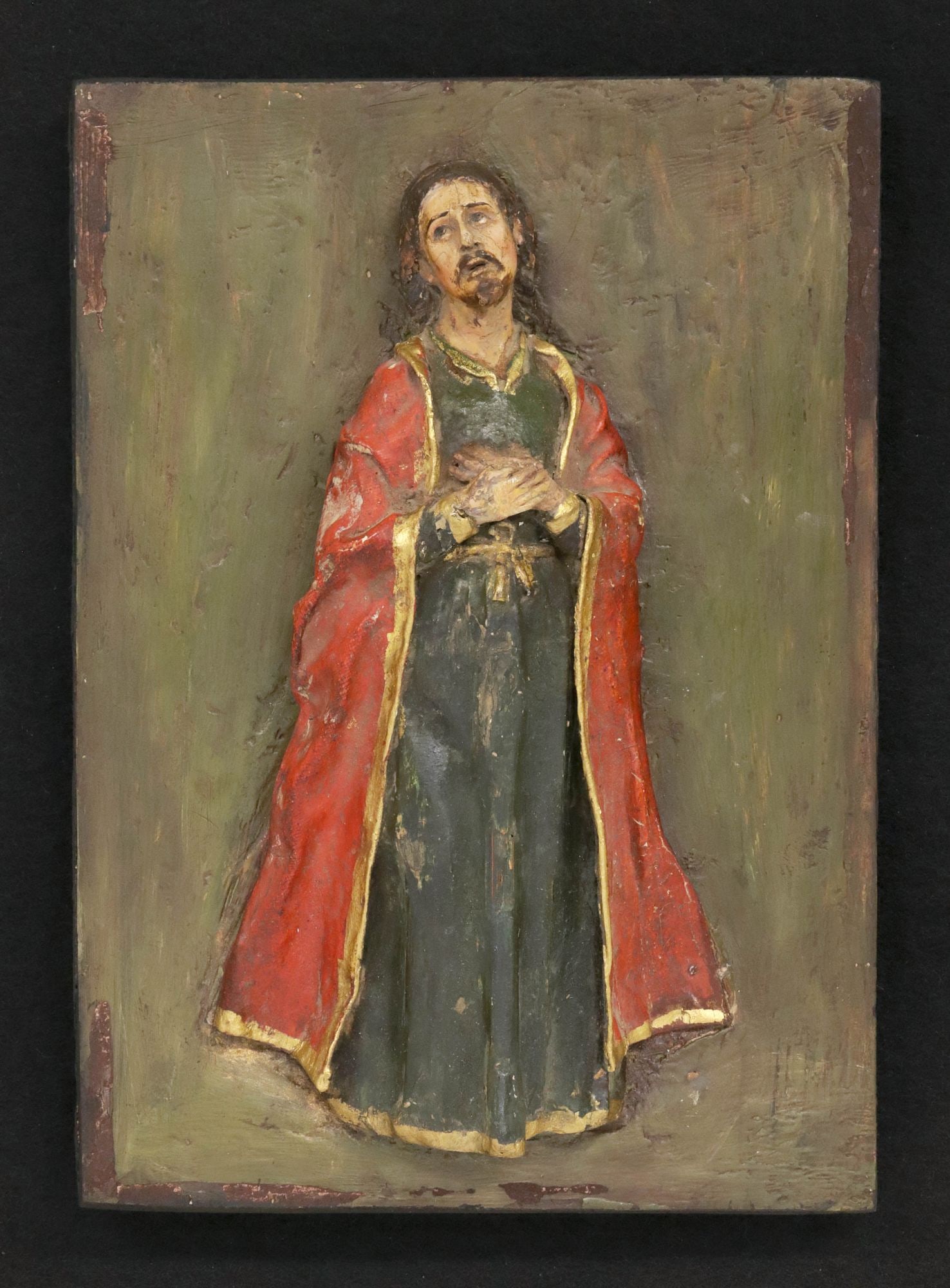 SPANISH COLONIAL RELIGIOUS RELIEF PANEL IN GILTWOOD FRAME (1 of 4)