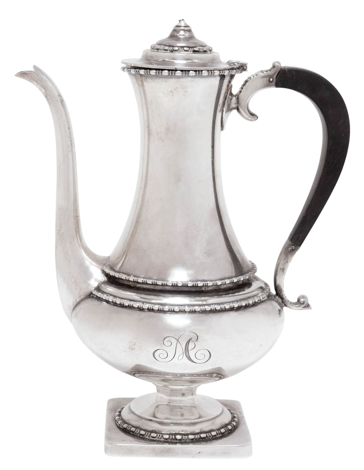 AMERICAN BAILEY BANKS & BIDDLE STERLING TEAPOT WITH EBONY HANDLE, 18.92OZT (1 of 6)