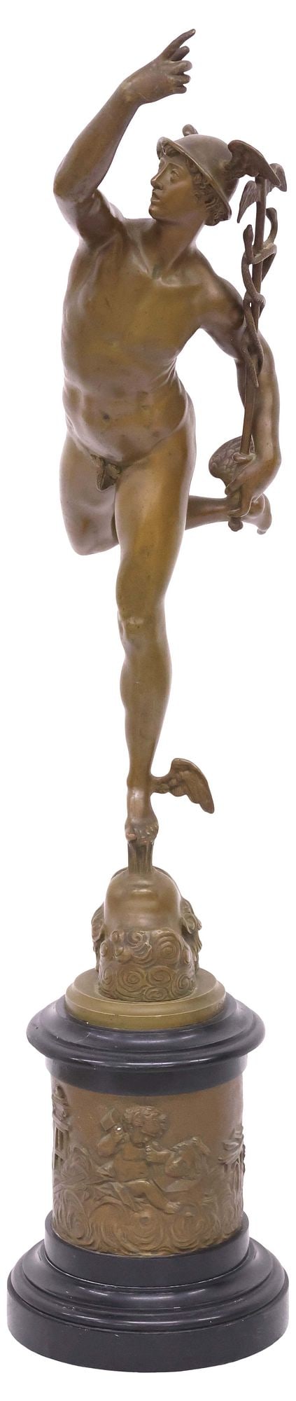 AFTER GIOVANNI BOLOGNA PATINATED BRONZE SCULPTURE, 'MERCURY' (1 of 7)
