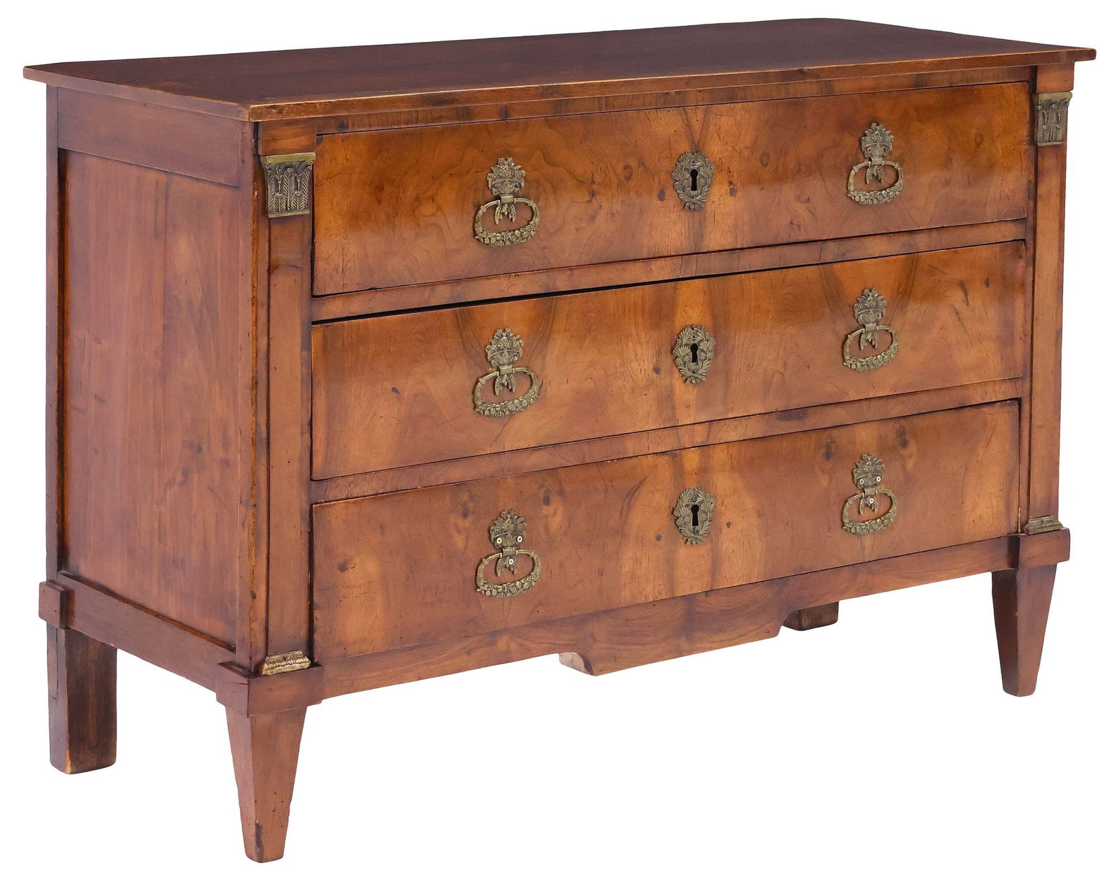 FRENCH EMPIRE PERIOD BURLED WALNUT COMMODE (1 of 5)