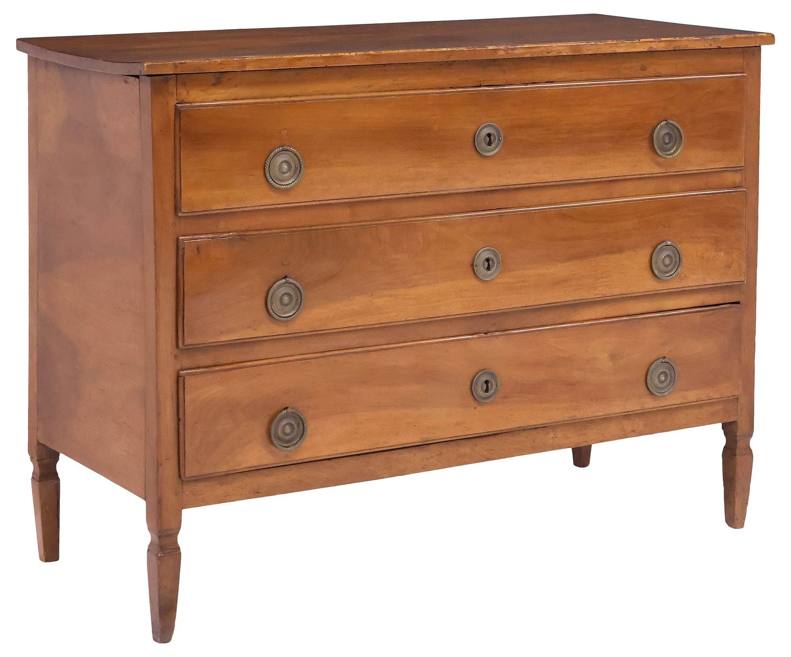 ITALIAN NEOCLASSICAL WALNUT 3-DRAWER COMMODE, 18TH C. (1 of 5)