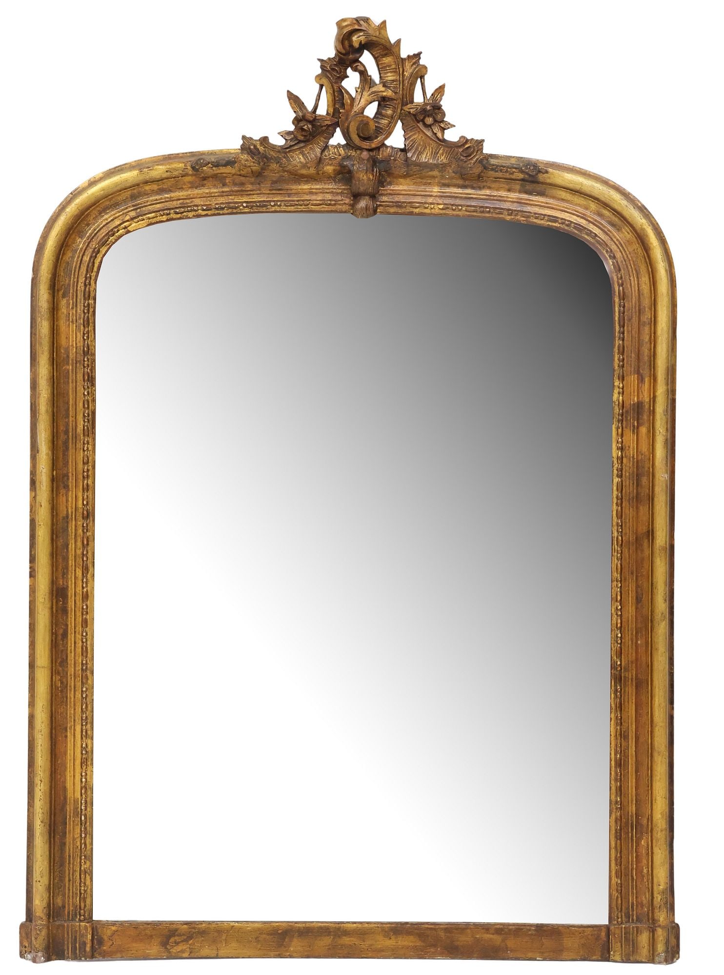 FRENCH LOUIS PHILIPPE PERIOD GILT MIRROR, 56" X 39" (1 of 3)