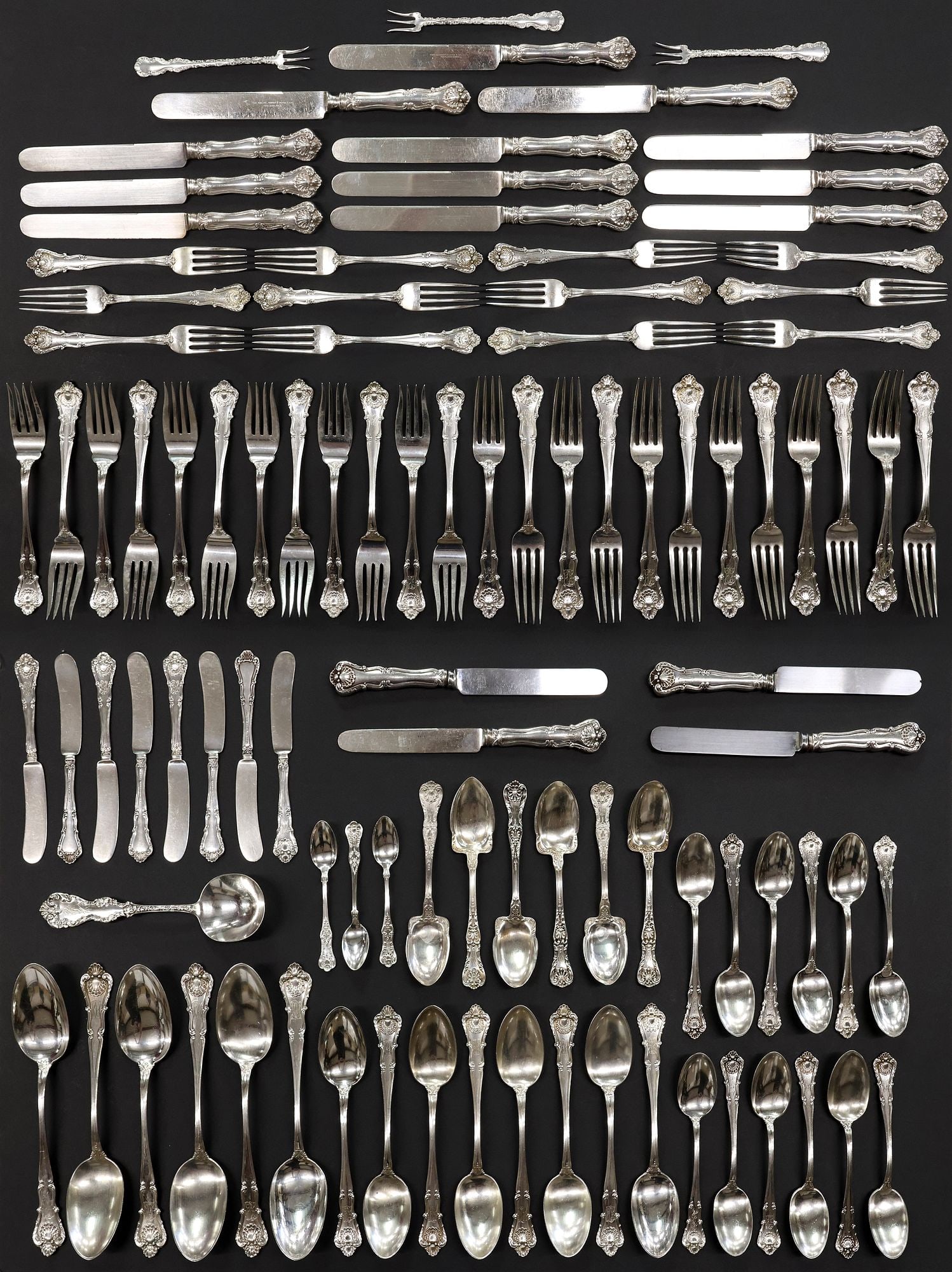 (99) BAILEY BANKS & BIDDLE CO. 'KINGS' STERLING SILVER FLATWARE & EXTRAS, 114.93OZT (1 of 8)