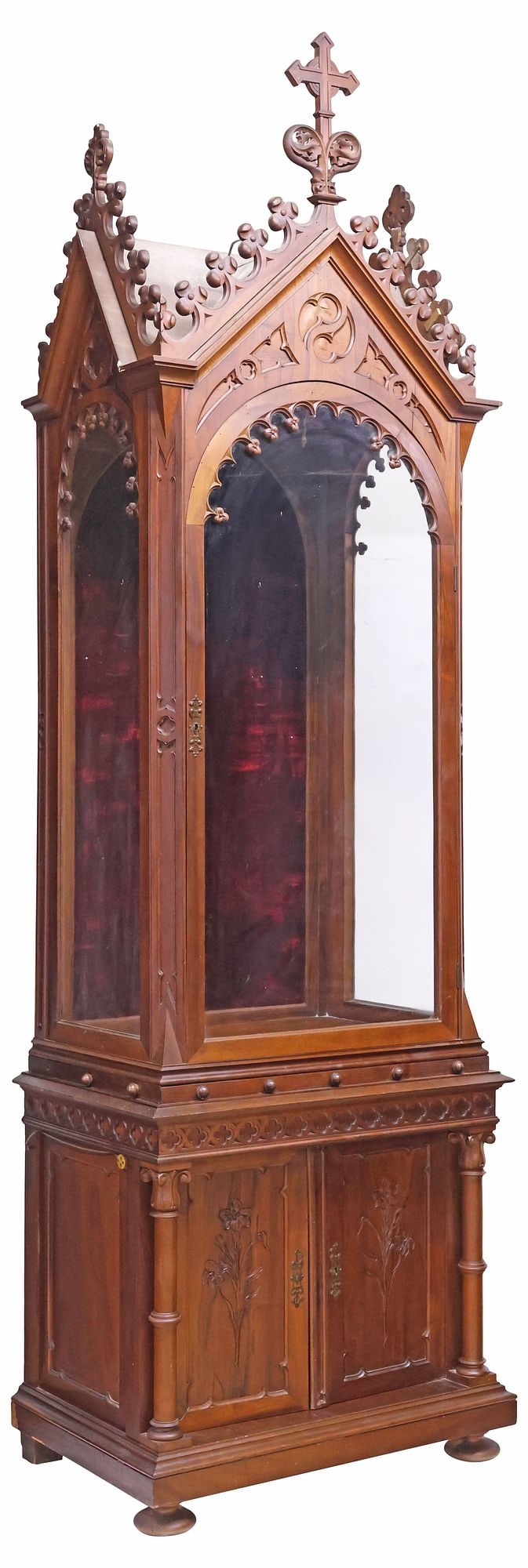 SPANISH CATALAN ART NOUVEAU ARCHITECTURAL CAPILLA CABINET, 124"H (1 of 5)