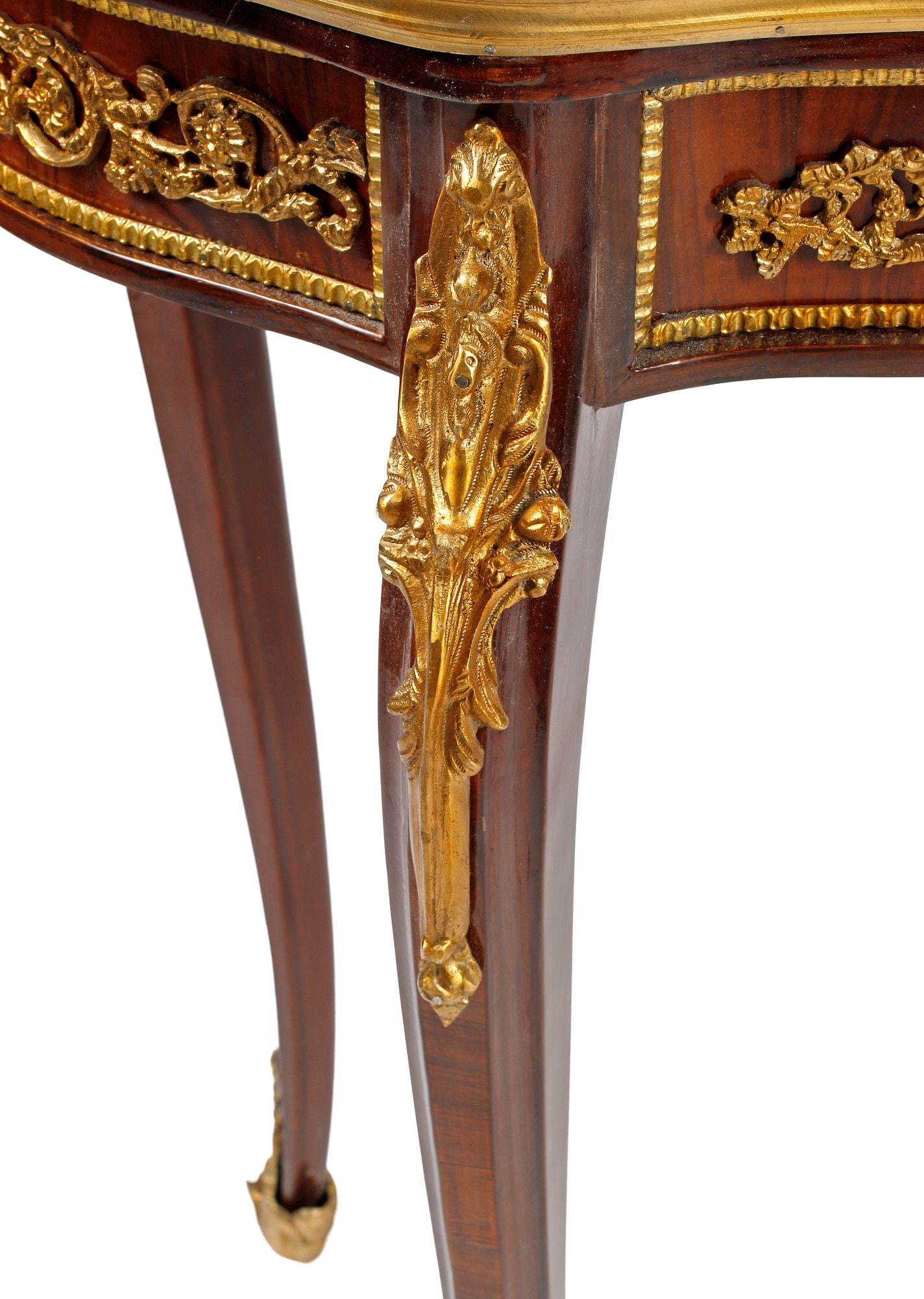 (2) LOUIS XV STYLE ORMOLU-MOUNTED MARBLE-TOP SIDE TABLES - 3