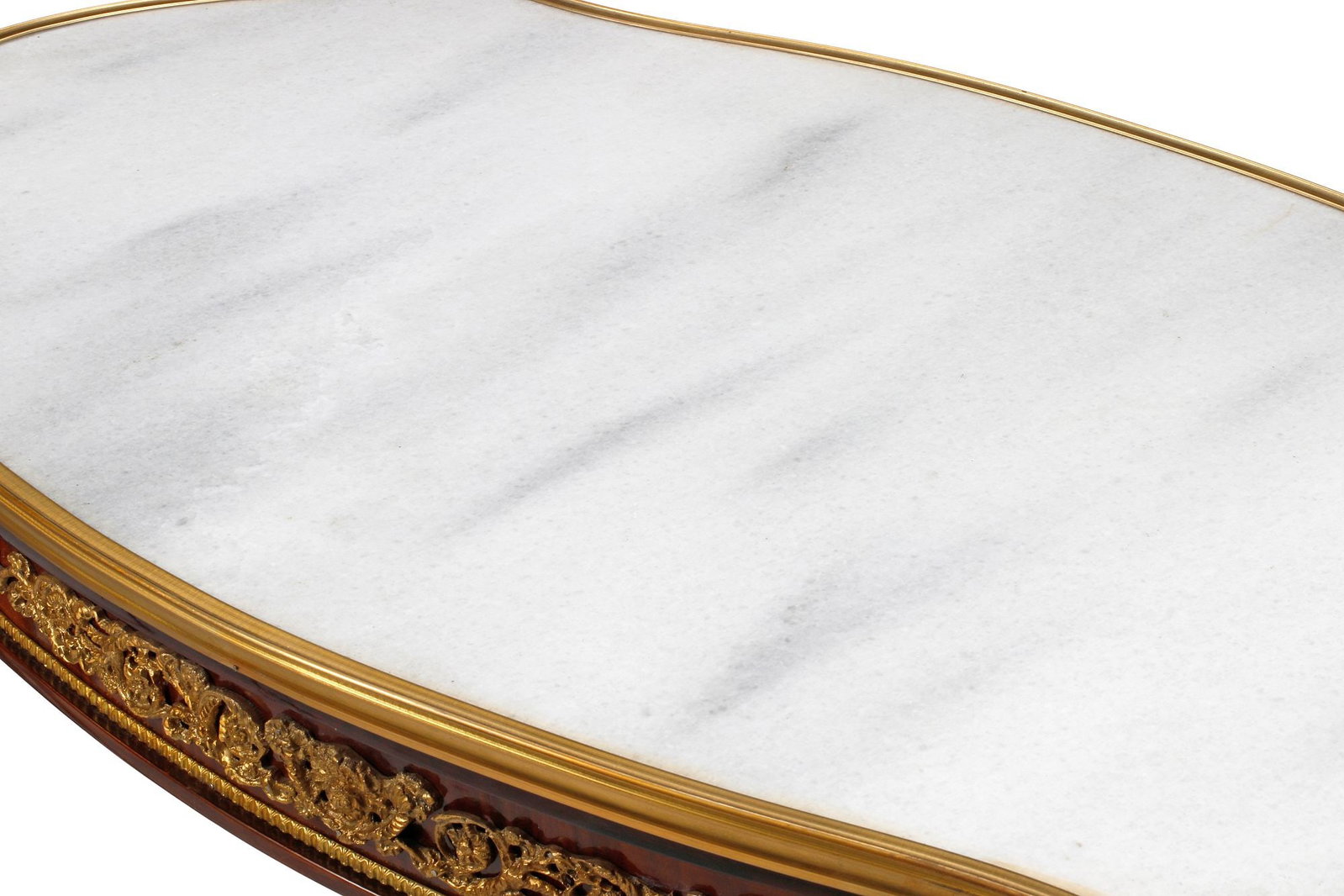 (2) LOUIS XV STYLE ORMOLU-MOUNTED MARBLE-TOP SIDE TABLES - 4