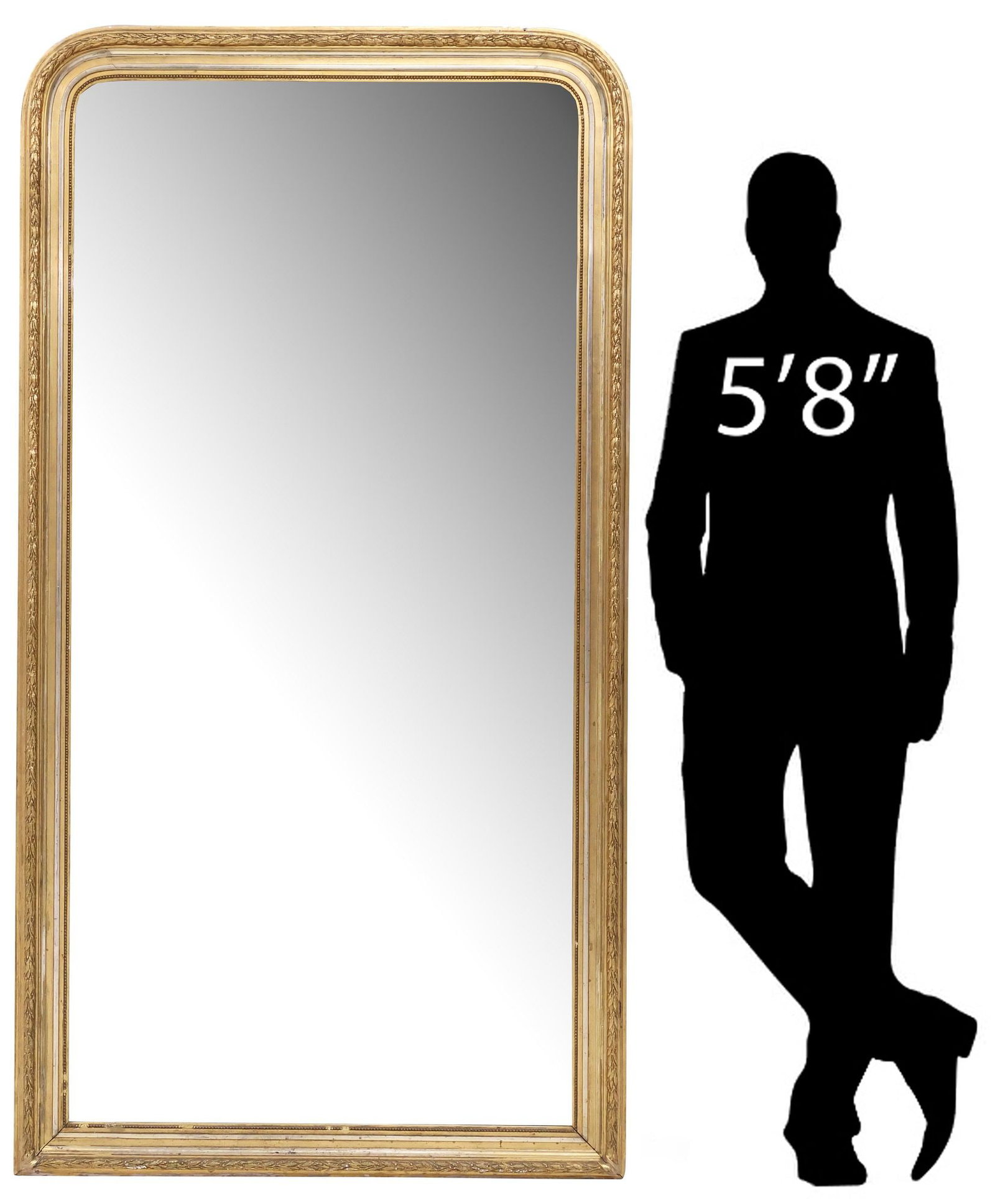 MONUMENTAL FRENCH LOUIS PHILIPPE PERIOD TWO-TONE GILTWOOD MIRROR, 82"H (1 of 4)