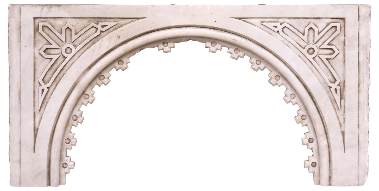CONTINENTAL CARVED WHITE MARBLE ARCHITECTURAL ARCH (1 of 2)