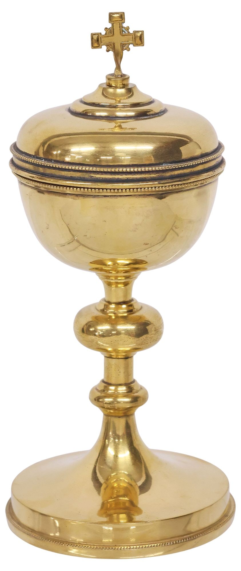 LITURGICAL GILT STERLING SILVER BOWL CIBORIUM / EUCHARIST VESSEL (1 of 6)