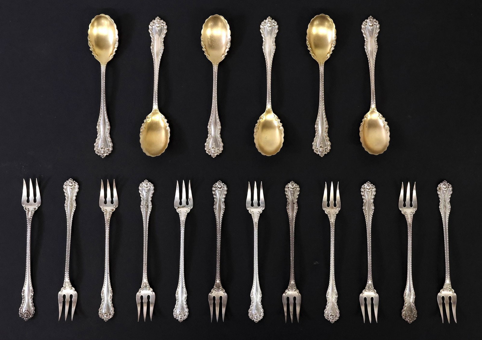 (18) AMERICAN J.E. CALDWELL & CO. STERLING SILVER COCKTAIL FORKS & SPOONS (1 of 3)