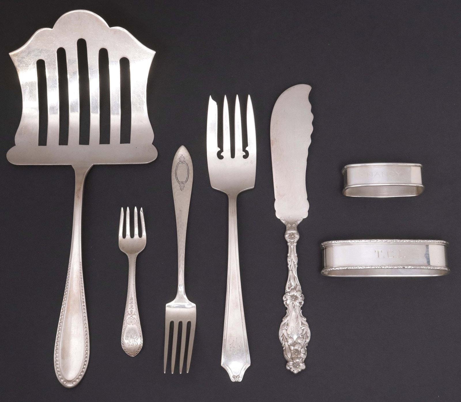 (7) JULIUS LEMOR GERMAN .800 ASPARAGUS SERVER & AMERICAN STERLING SERIVCEWARE (1 of 5)