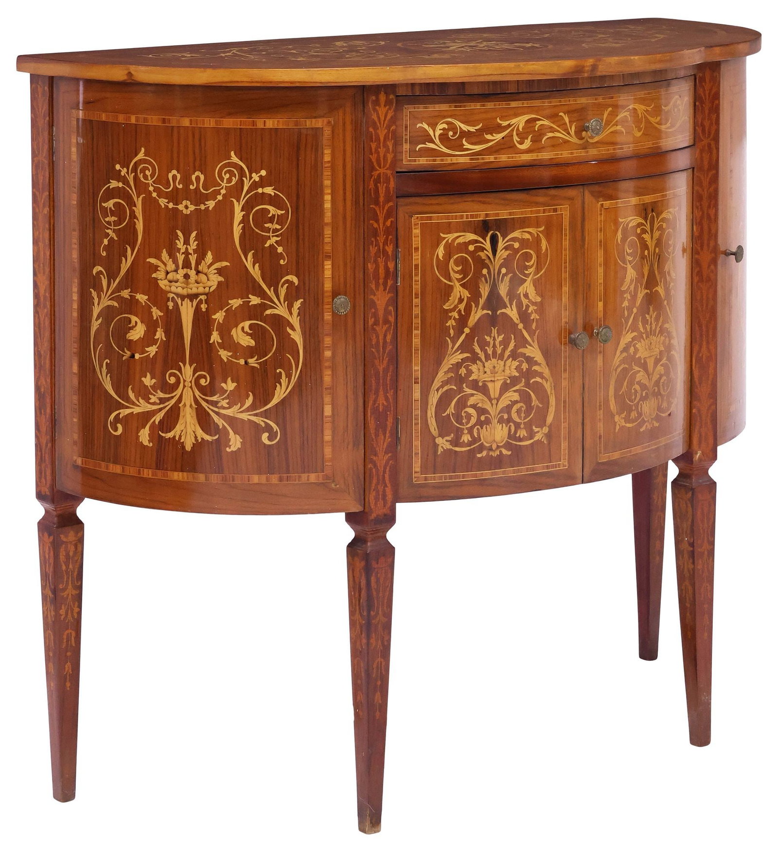 ITALIAN NEOCLASSICAL MAGGIOLINI STYLE INLAID DEMILUNE SIDEBOARD (1 of 6)