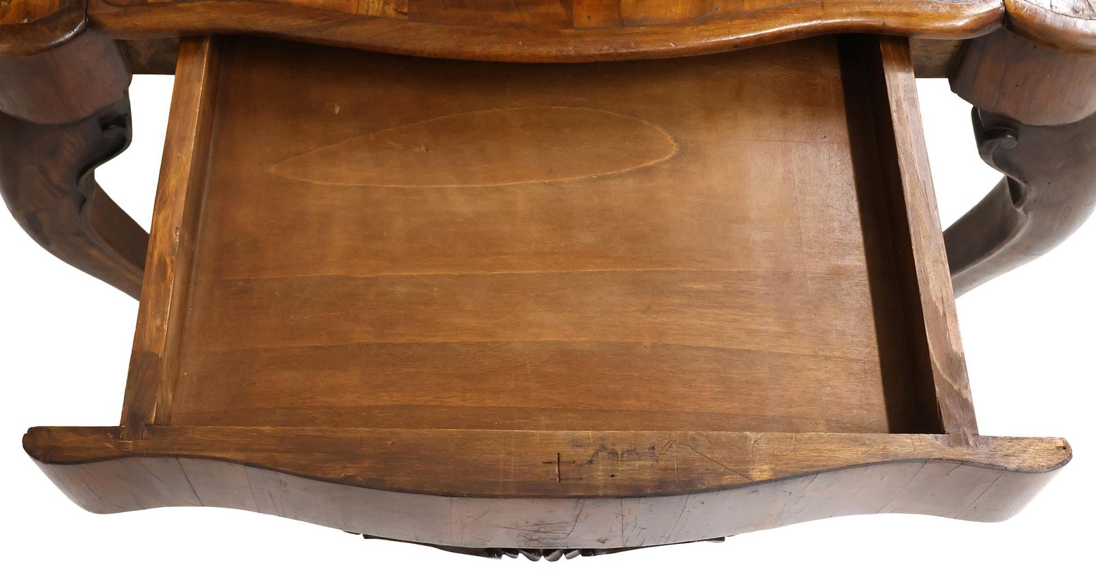 VENETIAN LOUIS XV STYLE WALNUT PATCHWORK DINING TABLE, 79"L - 4
