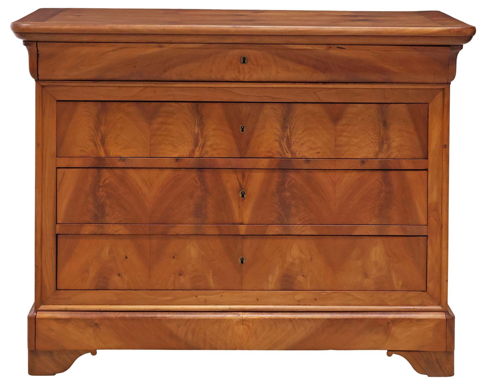 FRENCH LOUIS PHILIPPE PERIOD FIGURED WALNUT COMMODE - 2